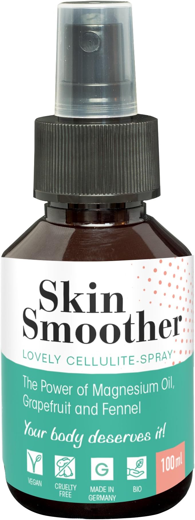 Anti cellulite spray by SKIN SMOOTHER ❘ Biological with magnesium oil 100ml ❘ Alternative to anti cellulite cup & anti-cellulite cream ❘ Vegan