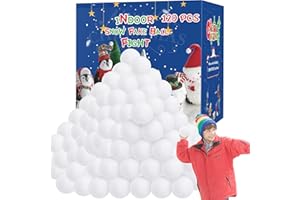 HOMIAR 120 Pack Indoor Snow Fight Ball Set, Soft Snow Fake Balls for Kids, Artificial Snow Toy Balls for Multiplayer Outdoor Parent-Child Throwing Game Winter Home Christmas Party Decorations Gifts