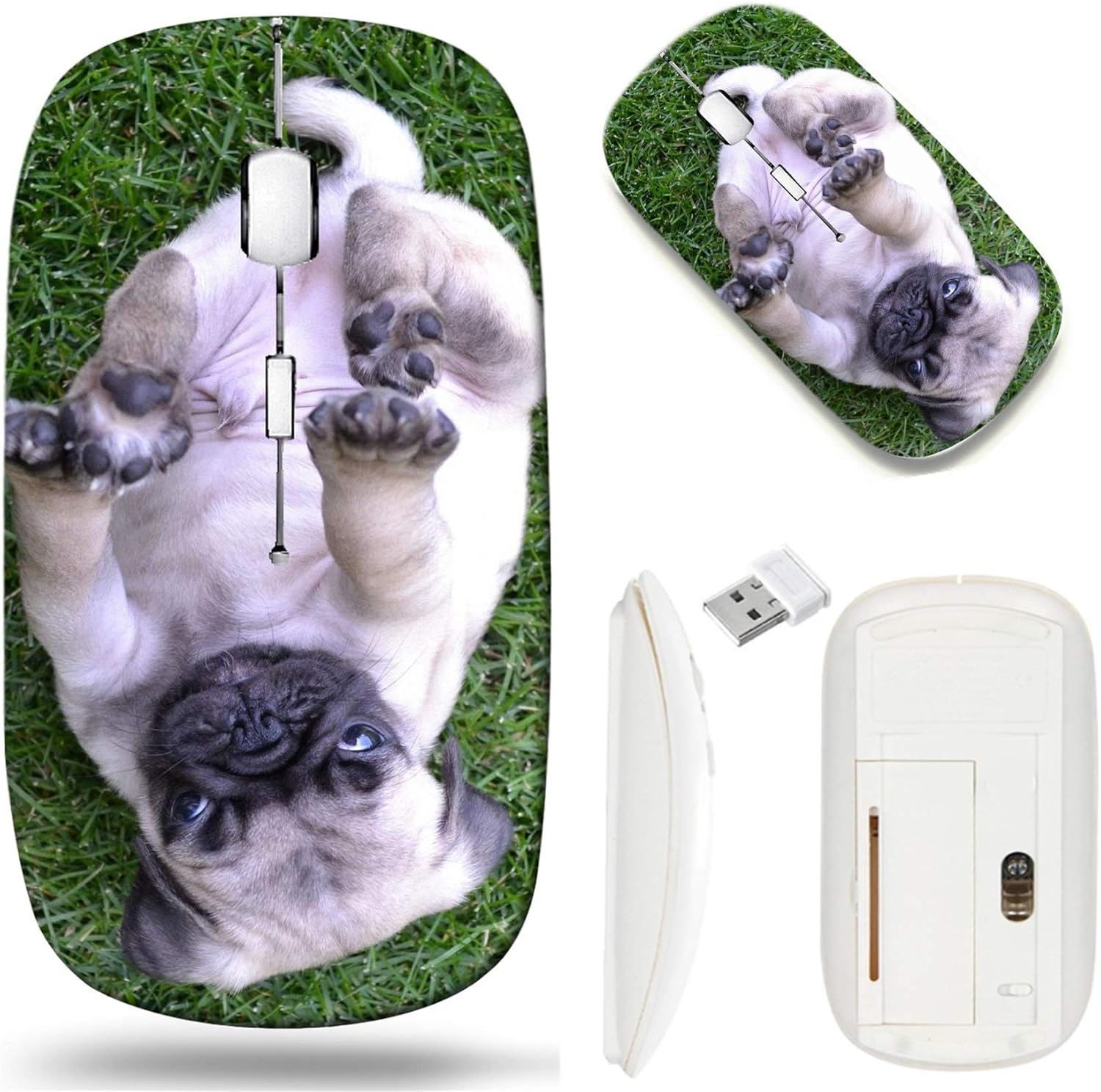 Wireless Mouse 2.4G White Base Travel Wireless Mice with