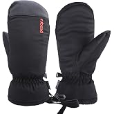 QKURT Ski Mittens, Winter Snowboard Mittens Gloves Waterproof Snow Gloves for Outdoor Activitives Men Women