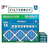 Filterbuy 20x20x1 Air Filter MERV 13 Optimal