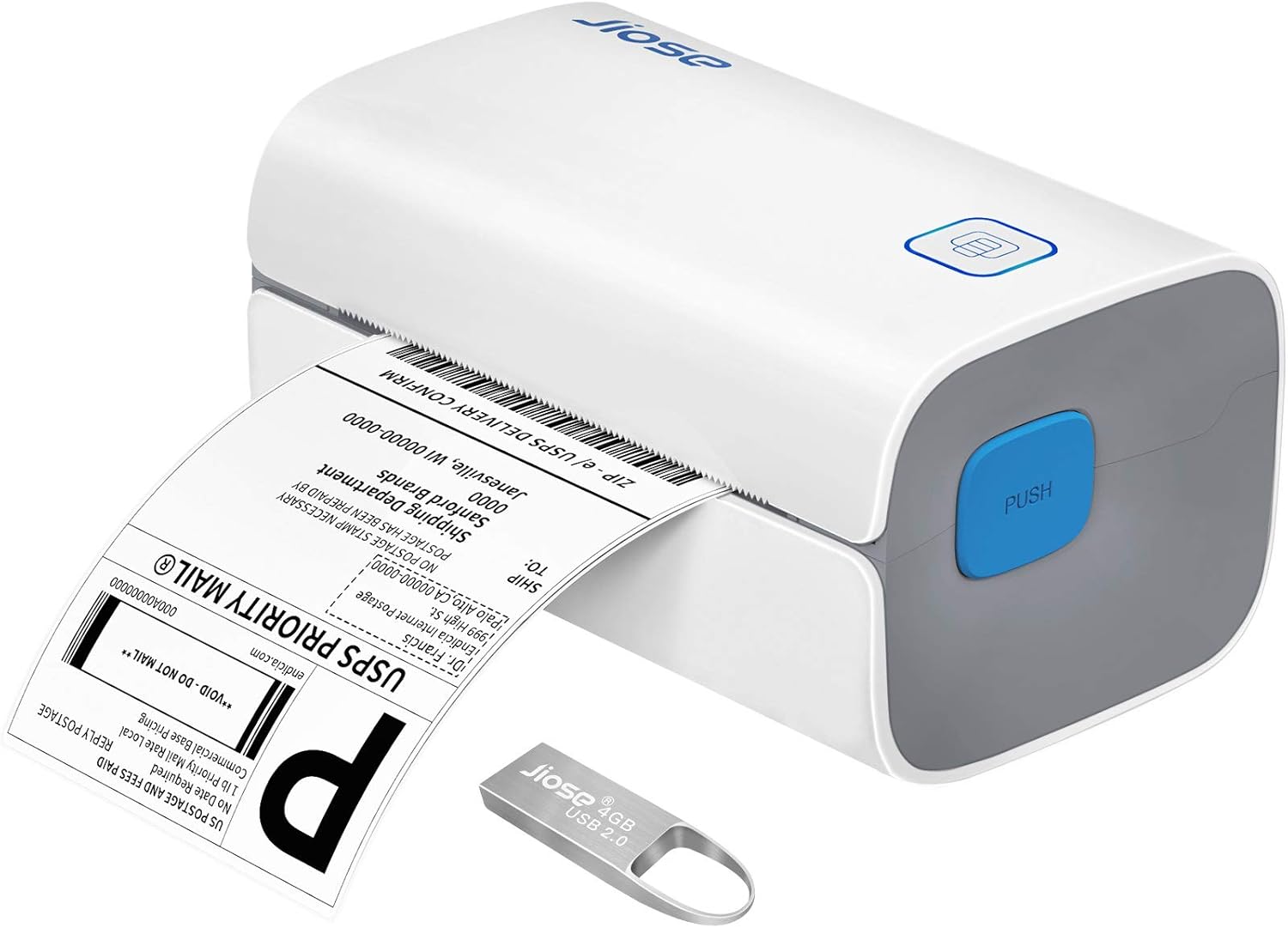 Jiose Shipping Label Printer for Windows & MacOS, 4x6 Desktop Thermal