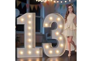 Marquee Numbers 13, 4FT Light Up Numbers for 13th Birthday Party Decorations, Mosaic Numbers for Balloons, Large Cardboard Nu
