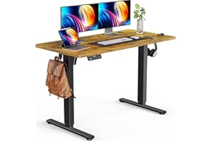 ErGear Electric Standing Desk Adjustable Height, 55 x 24 Inches Sit Stand Up Desk with 3 Memory Presets, Home Office Desk, for Home Office, Vintage Brown