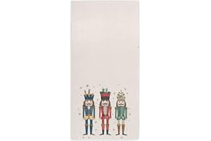 Peystean Cotton Towel, Hand-Drawn Nutcracker Soldiers Christmas Absorbent Soft Hand Towels Home Decor for Guest, Bathroom, Beach, Guest, Hotel, Gym and Spa(16" x 30")