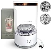 BuyBooz Electric Makeup Brush Cleaner – 7000RPM Quick-Dry Spinner with Brush Holder Lid – Portable 5V USB Powered Brush Washing Machine – White Color for Home & Travel Use