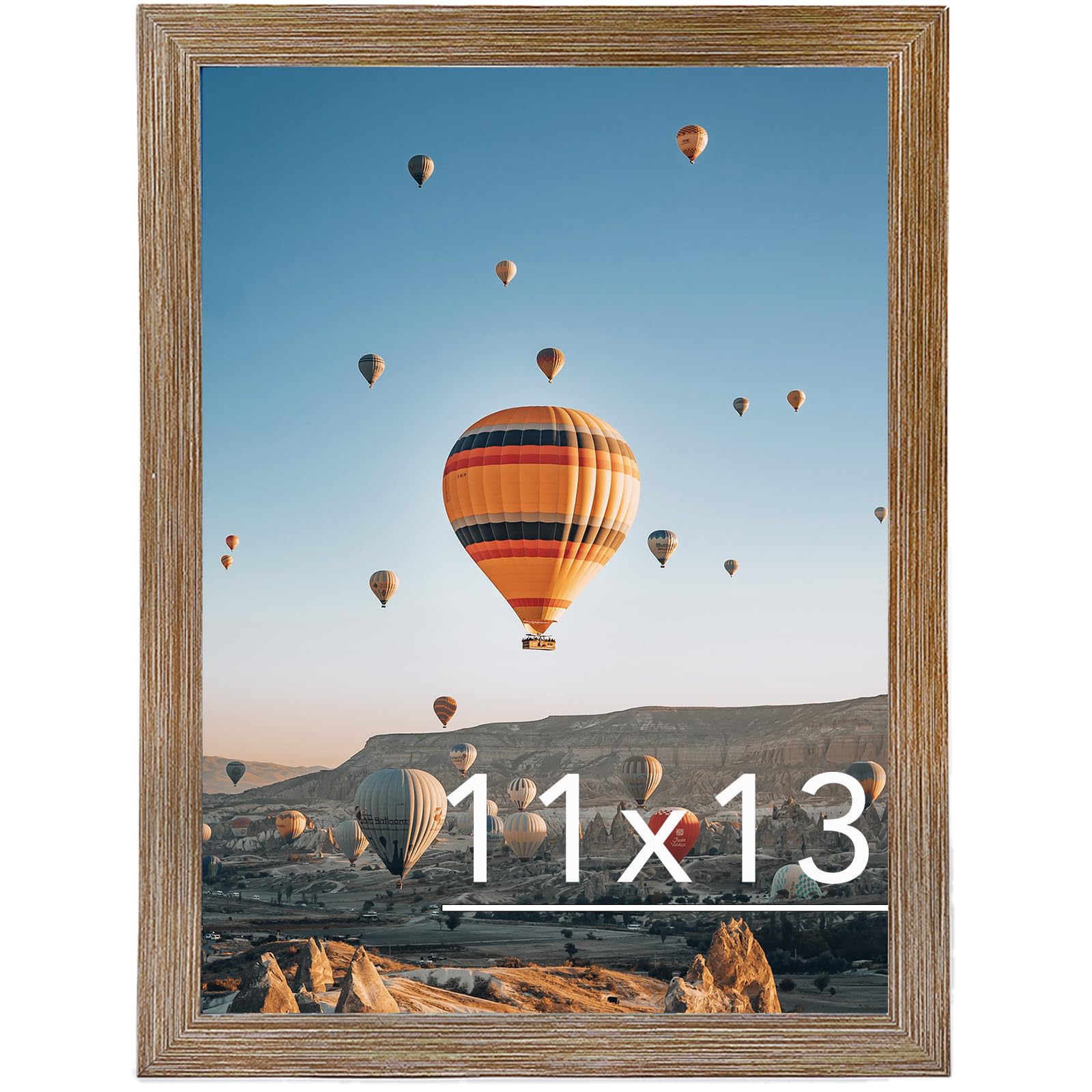 Photo 1 of JCJMY 11x13 Picture Frame Rustic Brown for Wall Hanging, Wall Mounting Horizontally or Vertically, 11 x 13 Wall Gallery Poster Photo Frame with Shatter Resistant Plexiglass, Rustic Brown