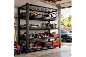 Notmise Garage Shelving Units Heavy Duty, Adjustable Metal Storage Shelves, Tall Steel Rack for Garage, Basement, Warehouse Organization (72” H x 35.43” W x 15.75” D)