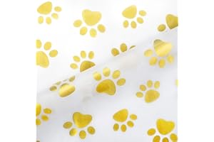 Hi Sasara 30 Sheets Large 20 x 28 inch Gold Dog Paw Print Tissue Paper Bulk Gold Dog Paw Print Tissue Paper for Gift Bags Bir