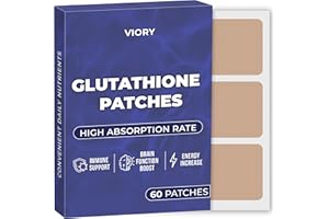 VIORY Glutathione Patches (Pack of 60) - 100% Natural Patch for Women and Men - with Magnesium - Energy, Focus & Body Support - Enhanced Formula