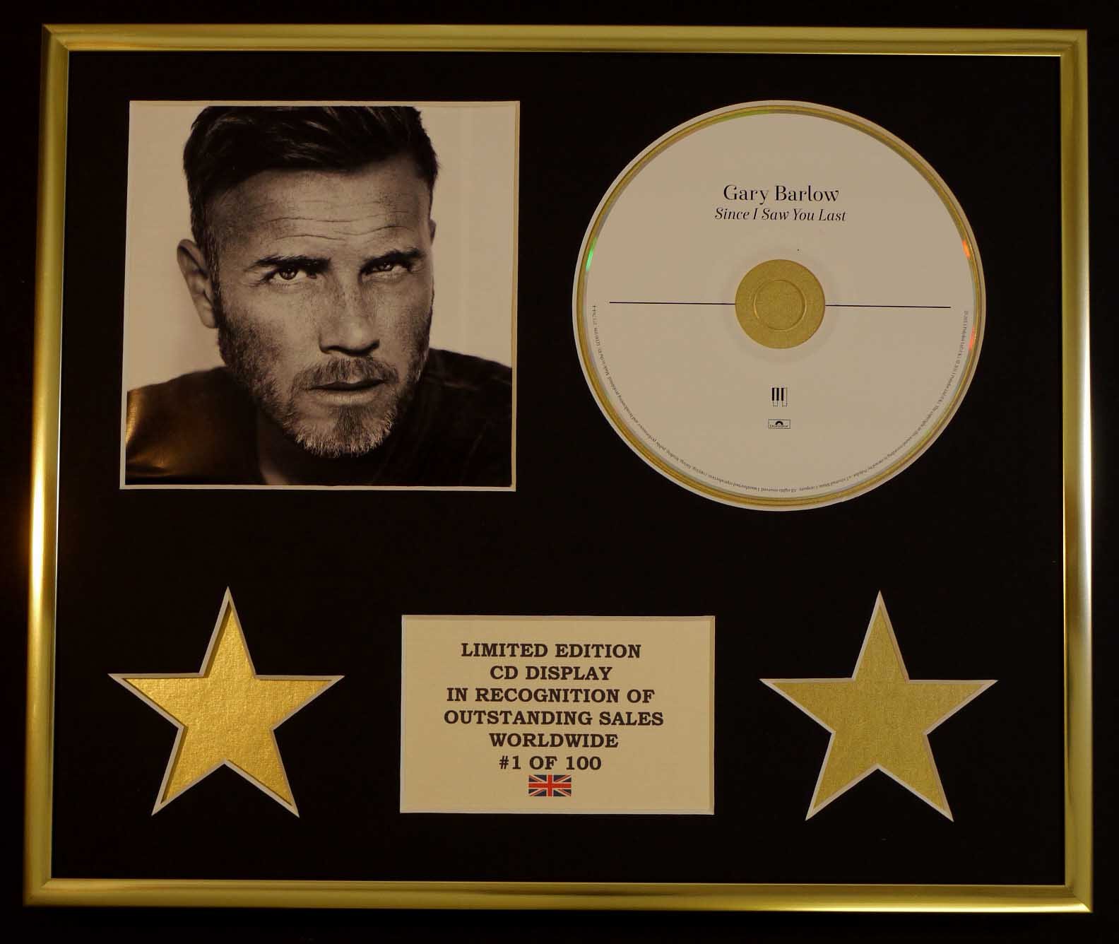 GARY BARLOW/CD DISPLAY/LIMITED EDITION/COA/SINCE I SAW U LAST