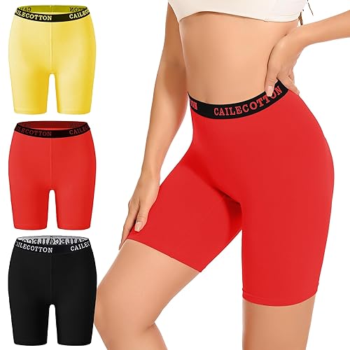 CAILECOTTON Boy Shorts Underwear for Women Boxer Shorts Anti