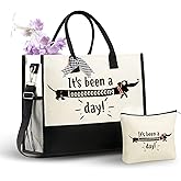 InnoBeta Dachshund Gifts for Women, Canvas Tote Bag with Top Zipper Closure and Shoulder Strap for Birthday, Mother's Day, Christmas - it's been a long day