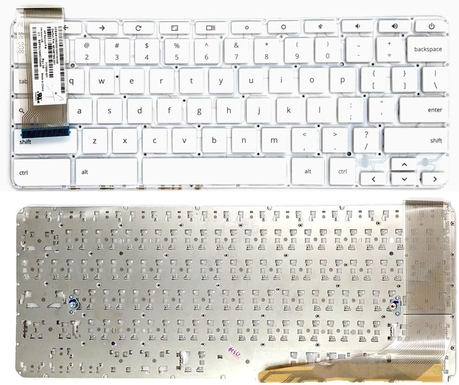 New US White Keyboard (Without Frame) Replacement for HP 14-ak 14-ak000 14-AK031NR 14-AK010NR 14-AK013DX 14-AK020NR 14-AK030NR 14-AK039WM 14-AK040NR 14-AK040WM 14-AK041DX 14-AK050NR 14-AK060NR
