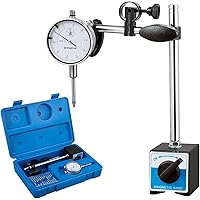 Spurtar Dial Indicator with Magnetic Base 0-1'' Dial Test Indicator 0.001'' Precision Dial Indicator Adjustable Long Arm Magn