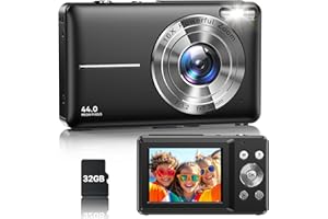 VAHOIALD Digital Camera, Latest FHD 1080P Digital Camera for Teens with SD Card Anti Shake Point and Shoot Cameras Portable 16X Zoom Compact Small Cameras for Kids Boys Girls Seniors with Wrist Strap