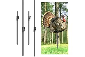 4PCS Turkey Decoy Stakes, 14"-25" Telescoping Turkey Decoys Hunting Stake, Turkey Decoy Replacement Stakes, Lightweight Teles