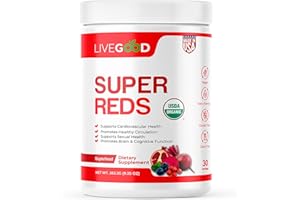 LIVEGOOD™ Organic Super Reds with Alfalfa, Barley Grass, Beet Root, Pomegranite, Grape Seed, Vegan, Gluten Free, 9.25 Oz