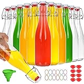 Alotpower Swing Top Glass Bottles 12oz 12Pack, Flip Top Glass Bottle with Airtight Lids for Vanilla Extract Bottles/Home Brewing/Beverages/Oil (12fl. oz, Set of 12)