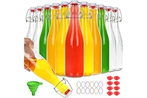 Alotpower Swing Top Glass Bottles 12oz 12Pack, Flip Top Glass Bottle with Airtight Lids for Vanilla Extract Bottles/Home Brew