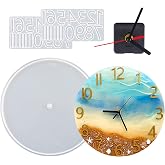 Resin Clock Molds,10''/14'' Roman Numerals Clock Silicone Mold with Mechanism,Resin Clock Epoxy Casting Molds for DIY Jewelry Art Crafts Home Decor Gift Wall Hanging Ornaments(Large, Arabic)