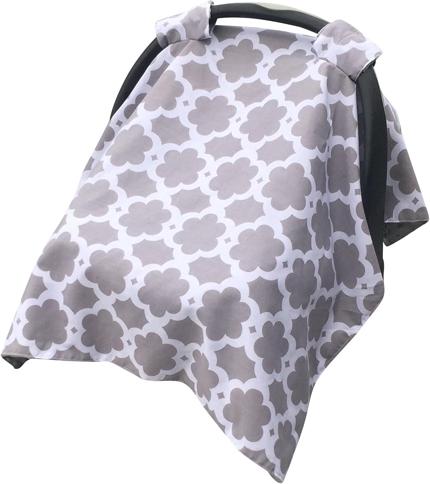 NEW Babyerots Car Seat Canopy - Fits All Standard Car Seats - Use As A Nursing Cover - Unisex Gray And White In Color - Safe And Easy To Use - Perfect For Newborns Add to Your Baby Registry!