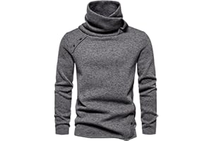 MUSCULARFIT Men's Shirts Long Sleeve Solid Turtleneck Sweater Regular-Fit Lightweight Pullover Soft Fitted Outdoor Clothing