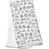 G2TUP Funny Kitchen Towel Hand Drawn Bread Flour Sack Dish Towel White Hand T-owel Kit Bread Bakers Gift Retro Foodies Gift (Hand Drawn Bread KT)