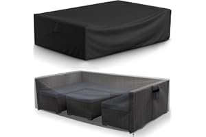 GASADAR Outdoor Furniture Cover Waterproof, Extra Large Outdoor Sectional Cover 126"x126"x28", 500D Heavy Duty Patio Furniture Covers Waterproof Sectional, Square Patio Cover for Outdoor Furniture -Black