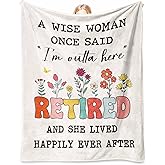 Glydein Retirement Gift for Woman 2026, Soft Flannel Retirement Blankets for Women, Best Retired Gifts for Women, Funny Retirement Gifts for Teacher Coworker Friend Nurse Boss Famale - 50'' x 60''