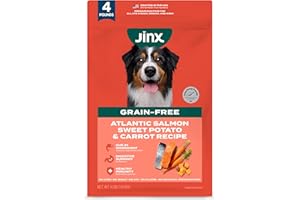 Jinx Premium Grain-Free Dry Dog Food, for All Lifestages - Real Salmon, Sweet Potato & Carrot Puppy Kibble with Superfoods for Immune Support & Probiotics for Digestive Support - No Fillers - 4lb