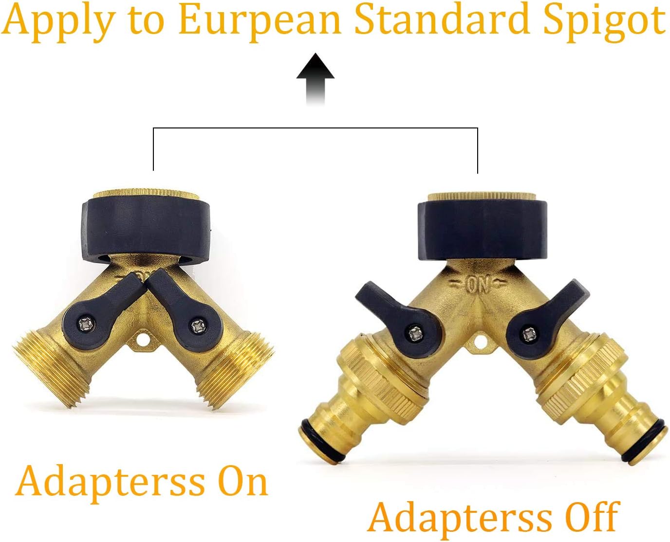 Tesmotor 2 Way Garden Hose Splitter, 2-Way Tap Connector with Individual On/off and Two Quick Connector - Image 4