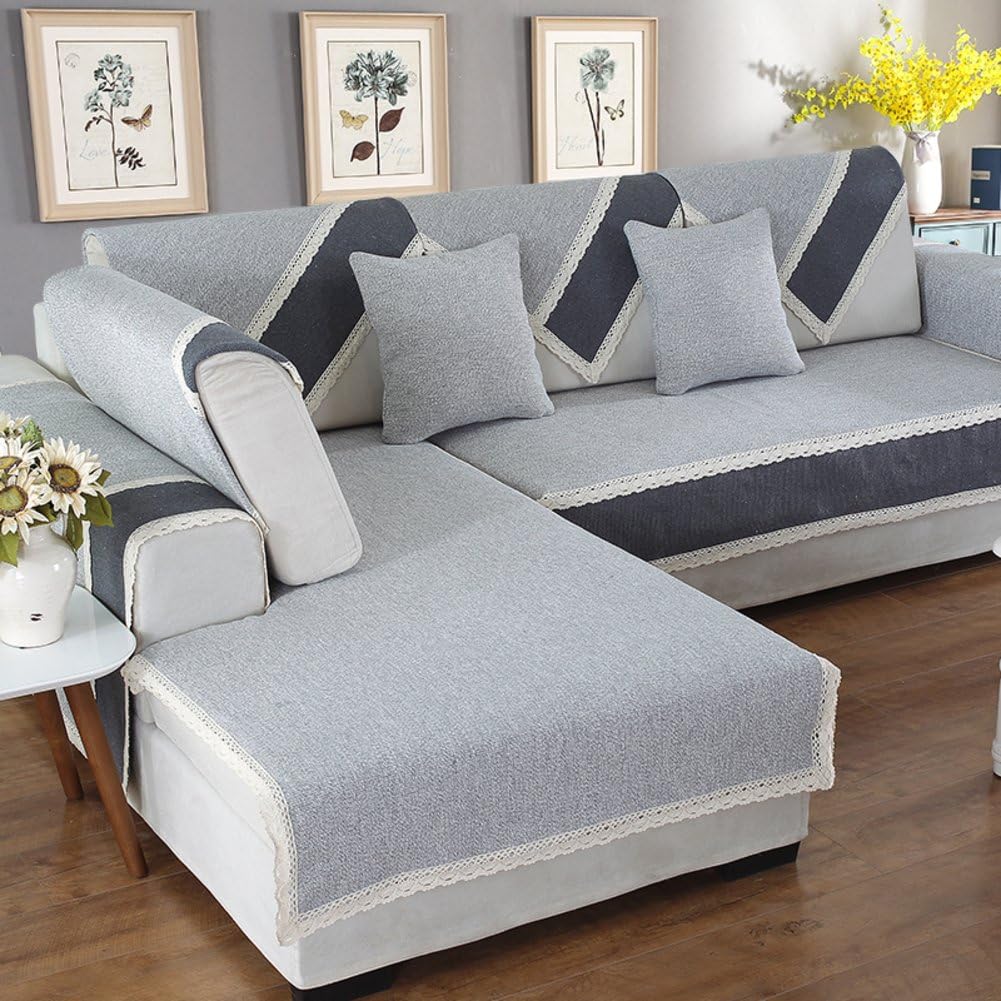 WEIWEI Simple Cotton Linen Towel Cover Fabric Combination