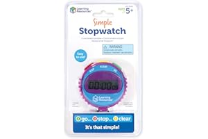 Learning Resources Simple 3 Button Stopwatch, Supports Science Investigations, Timed Math Exercises, Elapsed Time Tracking, Ages 5+
