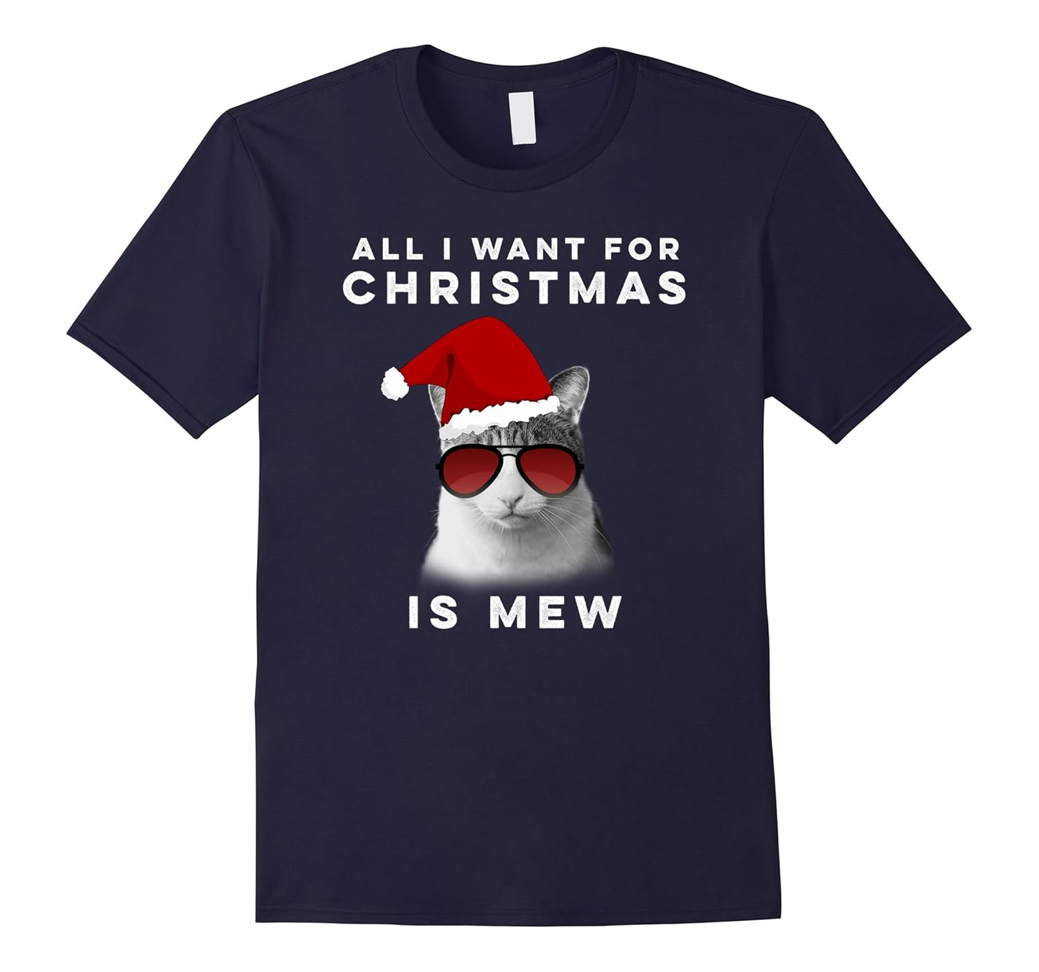 All I Want For Christmas is Mew Funny Cat Shirt-Rose