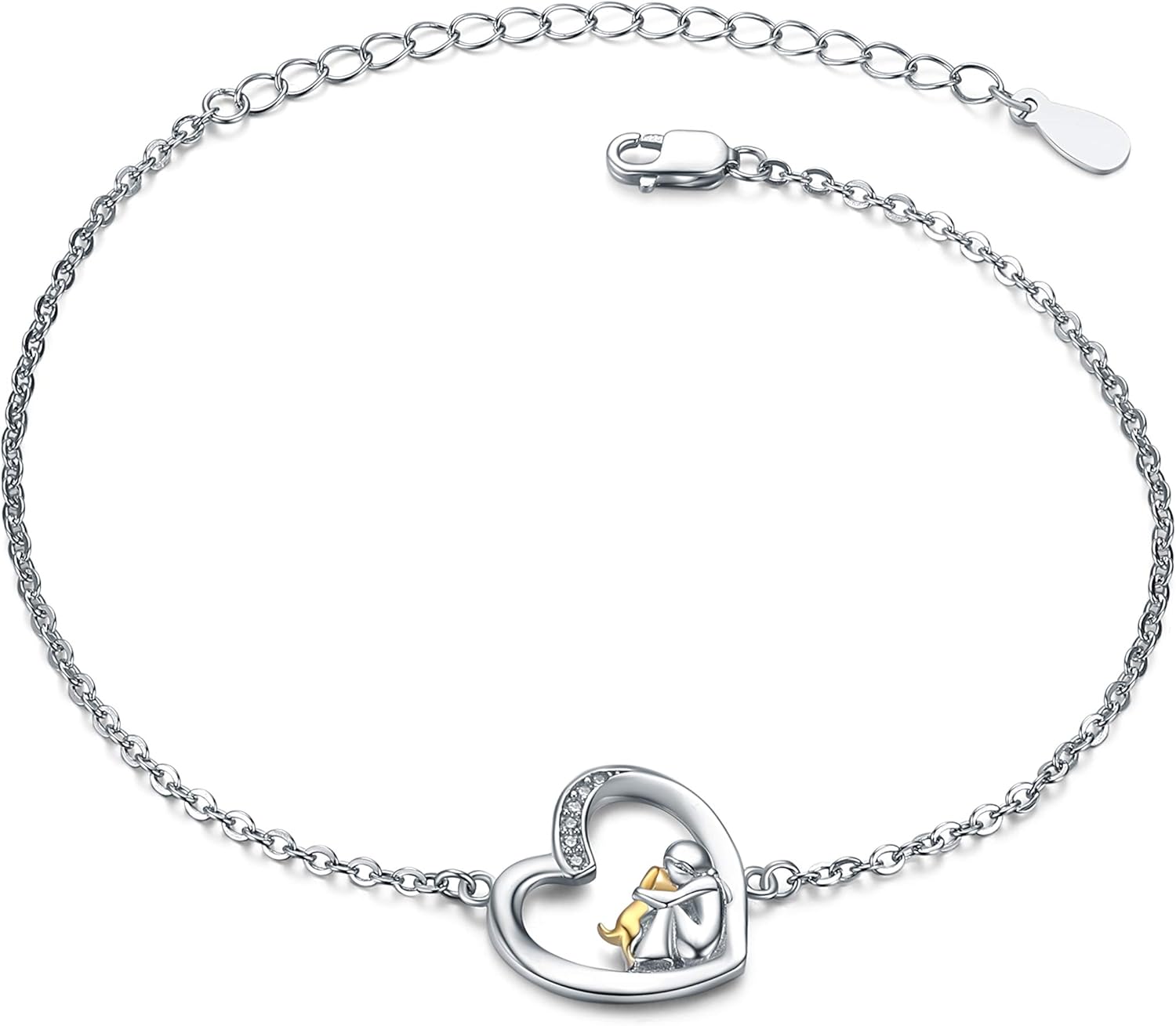 Dog Bracelets for Women 925 Sterling Silver Girls and Dog Adjustable Bracelet Dog Jewellery