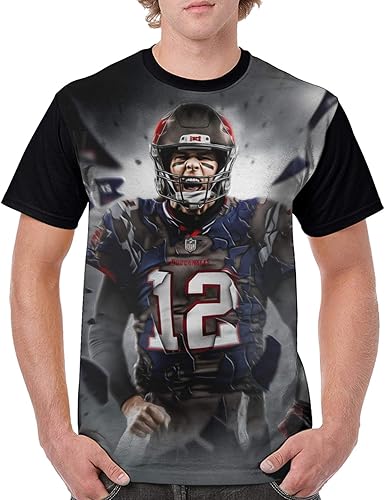 Amazon.com: Tom Brady Men Fashion Short Sleeve Round Neck Tshirt Black: Clothing