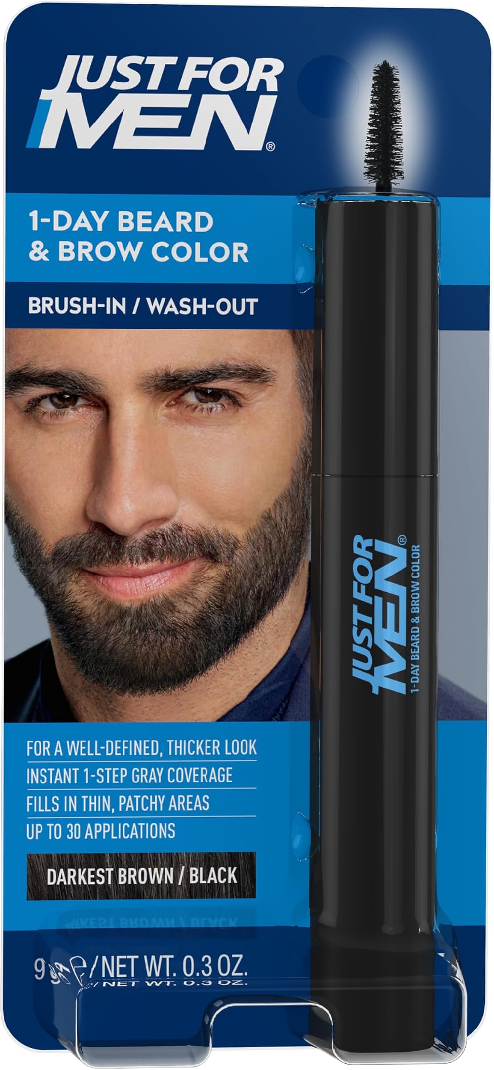 Just For Men 1-Day Beard & Brow Colour Dark Brown Brush-In Wash-Out