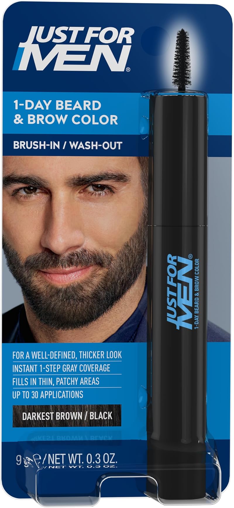 Just For Men 1-Day Beard & Brow Colour Dark Brown Brush-In Wash-Out