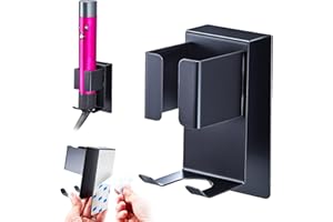YAYINLI Hair Dryer Holder Wall Mount, Blow Dryer Holder Wall, Adhesive Straightener Holder, Curling Iron Holder for Bathroom Salon Barber Shop Hotel, Hair Tools Organizer Storage (Black)