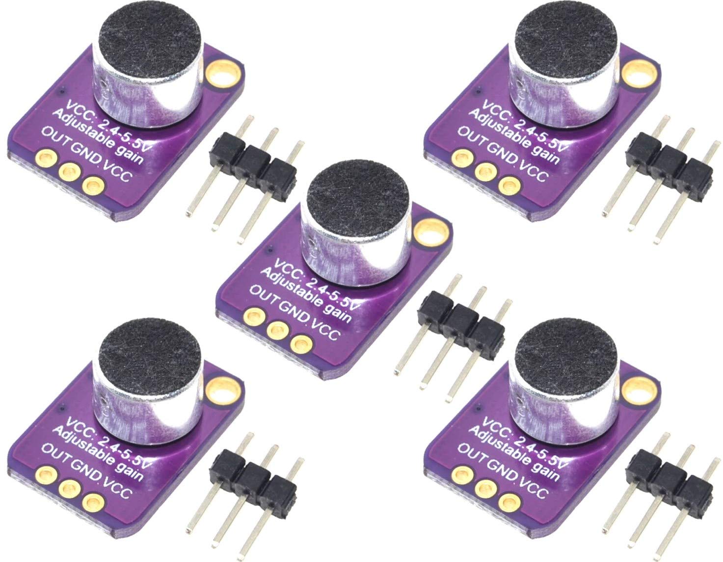 5pcs GY-MAX4466 Electret Microphone Amplifier MAX4466 Adjustable Gain Module