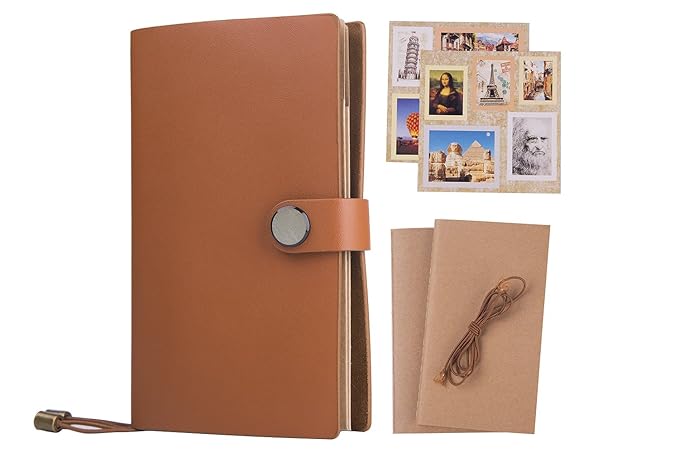 Leder Notizbuch/Tagebuch - Nachfüllbar Schreiben Reisende Notebook - Tagebuch mit Premium Dickes Papier, Softcover-Vintage Ta