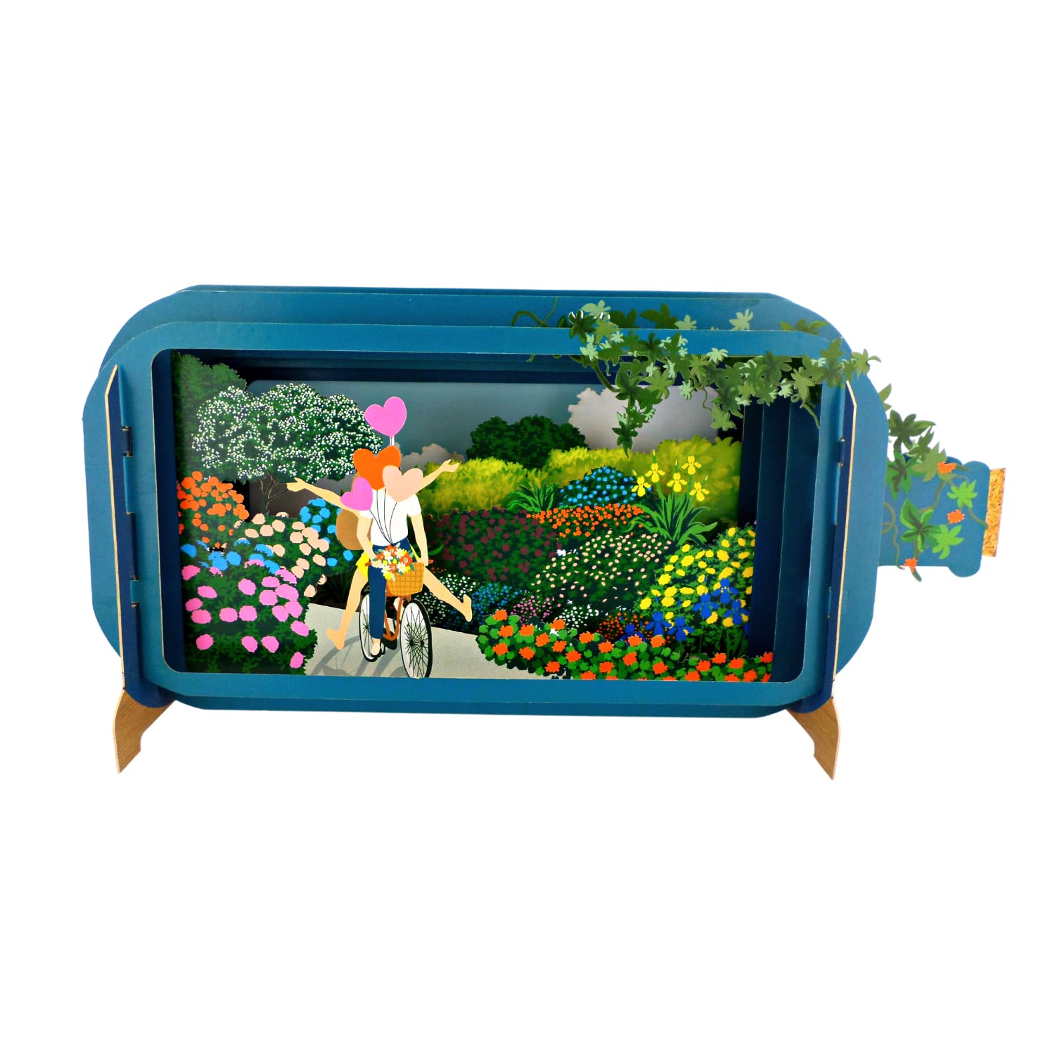 Message In A Bottle Romantic Pop Up Any Occasion Greeting Card by Alljoy Cards