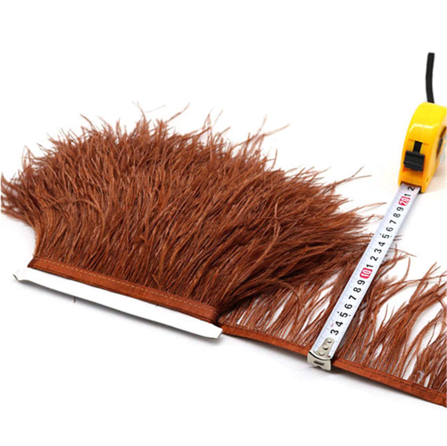 36 Colours Quality Ostrich Feather Trimming Fringe for Millinery Craft Dress Making (Chestnut,2 Meters)