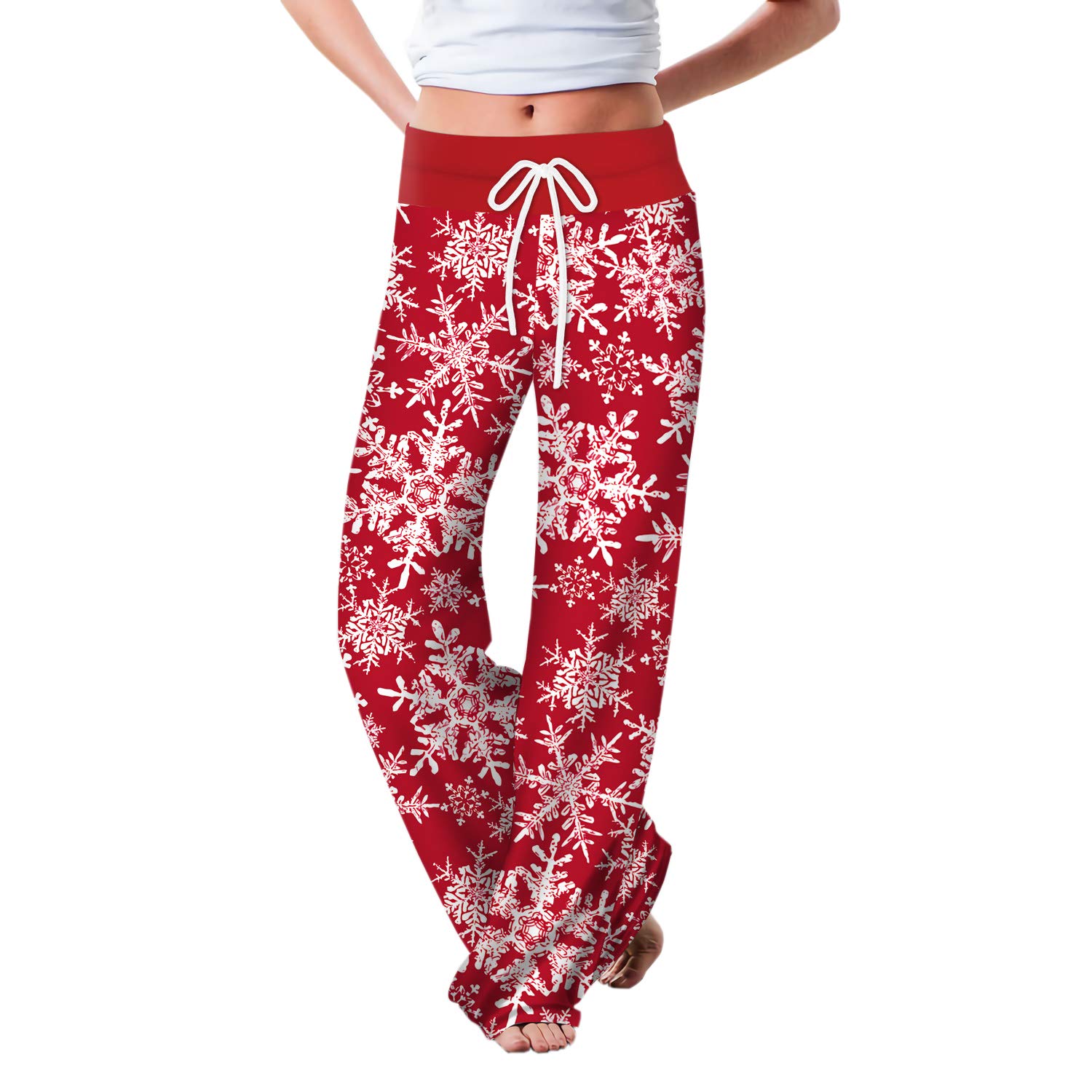 Buy TimNas Women's Christmas Loose Sleepwear Bottoms Snowflake Plaid