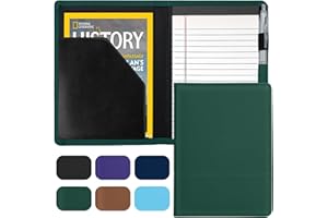 Gorbado Padfolio/Portfolio Binder, Mini Padfolio Portfolio Binder 5 x 8 Legal Writing Pad, A5 Document Organizer Folder for Men Women, Green.