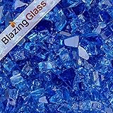 Blazing Fireglass 20-Pound Fire Glass with Fireplace Glass and Fire Pit Glass, 1/4-Inch, Cobalt Blue