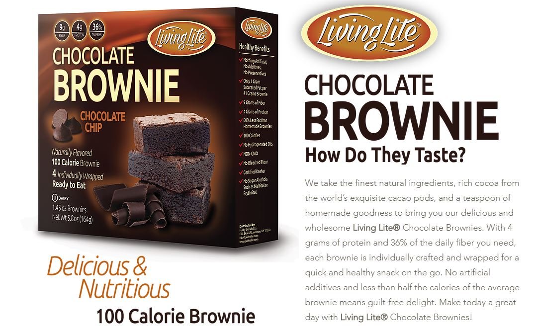 Living Lite Brownies Taster's Variety Pack (3pack, 4 Bars Per Box