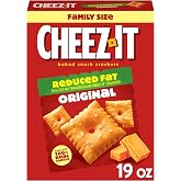 Cheez-It Cheese Crackers, Baked Snack Crackers, Lunch Snacks, Family Size, Reduced Fat Original, 19oz Box (1 Box)