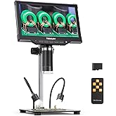 TOMLOV DM10 Digital Coin Microscope with Light, 10.1" Soldering Magnifier | Camera &amp; Video, USB PC Display, 12.6" Bracket &amp; Large Metal Base, Magnifying Glass for Error Coins, Coin Collector Supply